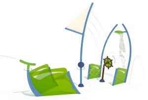 Juego de agua Sailboat de la colección Splashpad de VORTEX