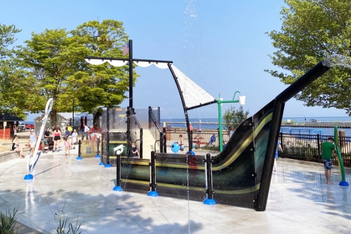 Splashpad sostenible de éxito en Riverfront